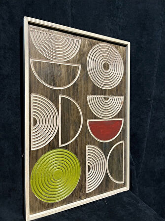 Cıgılwood Cırcles Ahşap Bohem Tablo 62 x 41