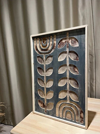 Cıgıl Wood Bohemıan Ivy Ahşap Bohem Tablo 62 x 41
