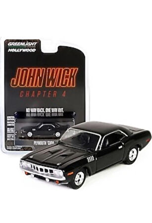 Greenlight John Wick Chapter 4 – 1970 Plymouth Cuda 1:64 Ölçekli Diecast Model Araba