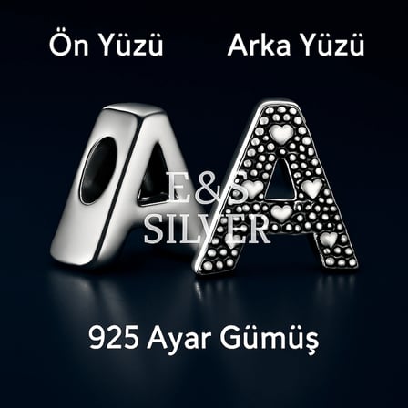 A harf charm 925 ayar gümüş