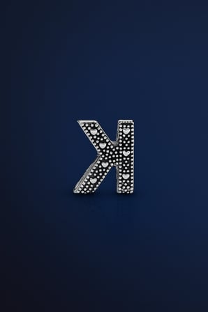 K harf charm 925 ayar gümüş