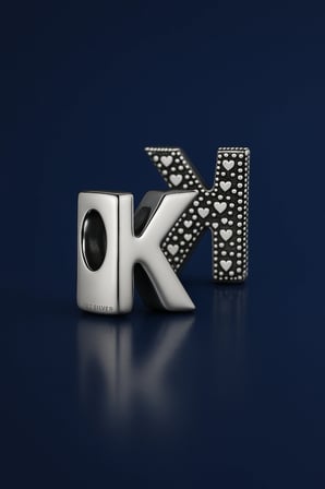 K harf charm 925 ayar gümüş