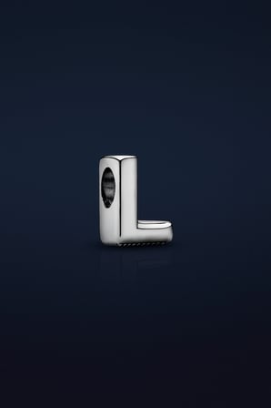 L harf charm 925 ayar gümüş