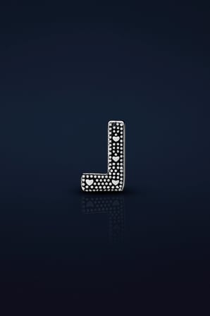L harf charm 925 ayar gümüş