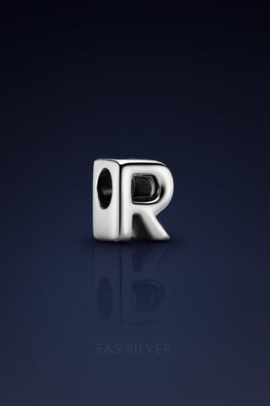 R harf charm 925 ayar gümüş