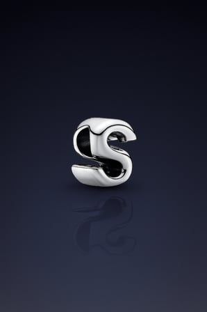 S harf charm 925 ayar gümüş