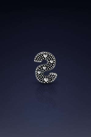 S harf charm 925 ayar gümüş