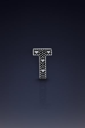 T harf charm 925 ayar gümüş