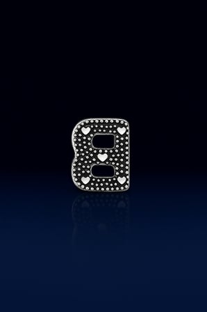 B harf charm 925 ayar gümüş