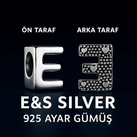 E harf charm 925 ayar gümüş