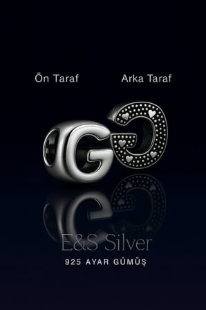 G harf charm 925 ayar gümüş
