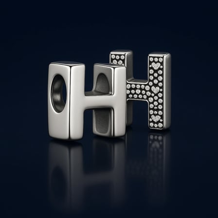 H harf charm 925 ayar gümüş