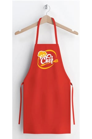 Mutfak Önlüğü Chef Baskılı Kırmızı