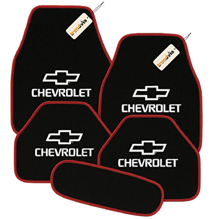 Siyah Kırmızı Renk Chevrolet Oto Halı Paspas Takımı 5’li Set – Aracınıza Özel Şık ve Dayanıklı Zemin Koruma