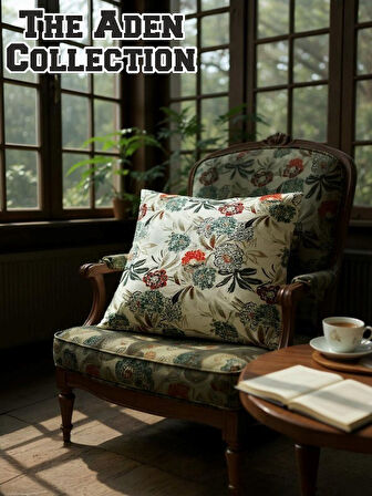 Çiçek Baskılı Kırlent Kılıfı