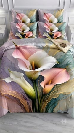 Özel Tasarım Marka 240*260 Cm Çift Kişilik Nevresim Takımı Organik Saten & Pamuk Luxury Ranforce Premium Kumaş Dokuma Çiçekli deluxe zambak sümbül orkide lotus lale papatya yonca siyah kırmızı beyaz