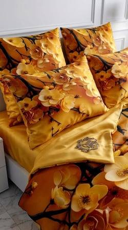 Özel Tasarım Marka 240*260 Cm Çift Kişilik Nevresim Takımı Organik Saten & Pamuk Luxury Ranforce Premium Kumaş Dokuma Çiçekli deluxe zambak sümbül orkide lotus lale papatya yonca siyah kırmızı beyaz