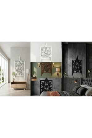 3 lü set Çiçek Serisi Ahşap Duvar Sanatı , tablo , dekorasyon ürünleri Siyah Renk 22x40 cm.