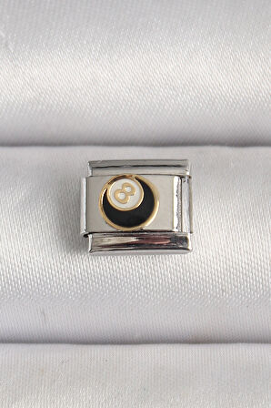 316L Çelik Gümüş Renk 8 Ball İşlemeli Nomination Charm