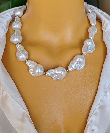 Yapay Barok İncili Kadın Kolye