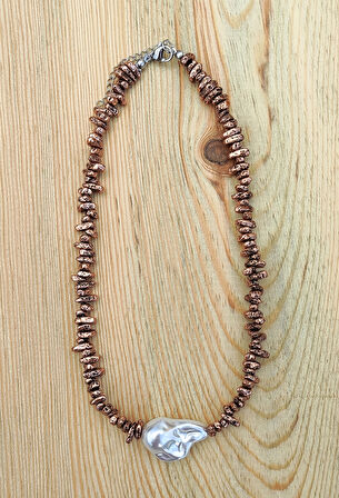 Lav Taşı Ve Yapay Barok İnci Kolye – Doğal Enerji, Şık Tasarım, Negatif Enerji Temizleyici Aksesuar