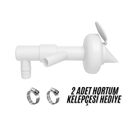 Çift Girişli Gider Çekvalf Adaptörü Ø50 mm | Çamaşır Bulaşık Makinesi Koku ve Haşere Önleyici
