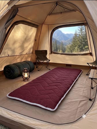 Zish Home FLEXI 5 cm Kahverengi Katlanır Kamp Yatağı | 24 DNS Orta Sert Sünger | Karavan ve Çadır İçin Taşınabilir Yatak | Yer Yatağı, Misafir Yatağı ve Anne Yanı