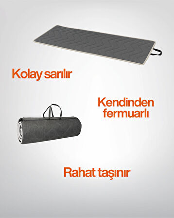 Gri Taşınabilir Katlanır Yatak Karavan Kamp Yatağı Otel Misafir Anne Yanı Yer Yatağı