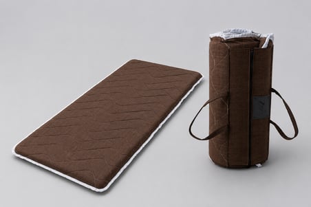 Zish Home FLEXI 5 cm Kahverengi Katlanır Kamp Yatağı | 24 DNS Orta Sert Sünger | Karavan ve Çadır İçin Taşınabilir Yatak | Yer Yatağı, Misafir Yatağı ve Anne Yanı