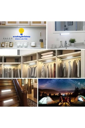 Hareket Sensörlü Şarjlı Led Lamba 30 Cm Gün Işığı - Beyaz Çift Renk