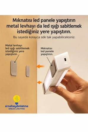 Hareket Sensörlü Şarjlı Led Lamba 30 Cm Gün Işığı - Beyaz Çift Renk