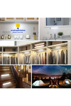 Hareket Sensörlü Şarjlı Led Lamba 30 Cm Gün Işığı - Beyaz Çift Renk
