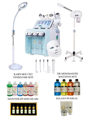  Hydrafacial 7in1 + Vapozon Buhar + Büyüteçli Loop Lamba (Amerikan Cilt Bakım Seti)