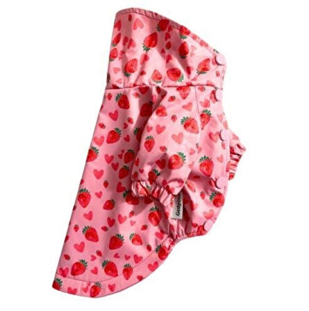 Gedyco Çilekli Polarlı Küçük Irk Köpek Yağmurluğu