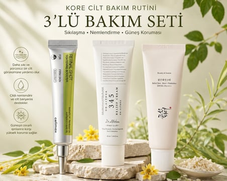Dr. Althea 345 Relief Cream + Celimax The-A Retinal Shot Tightening Booster + Beauty of Joseon Relief Sun SPF50+ PA++++ || Retinal Gece Bakımı & Gündüz Koruma 3'lü Set