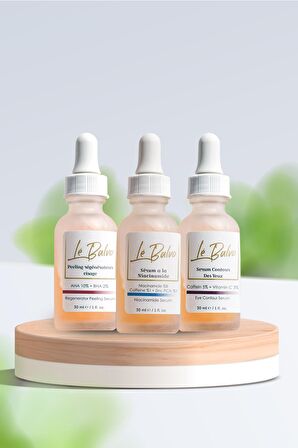 Le Balvo Cilt Tonu Eşitleme-Sıkılaştırıcı Serum & Göz Altı Morluk Karşıtı Üçlü Bakım Seti  30 ml 