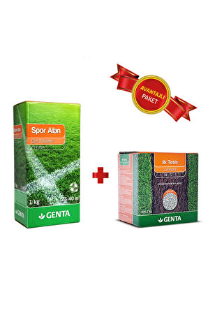 Spor Alan Çim Tohumu - Genta İlk Tesis Çim Gübresi - 40 m2 alan için