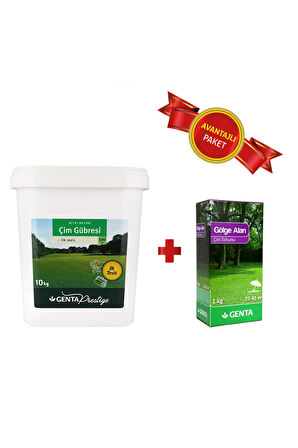 Gölge Alan Çim Tohumu 1 Kg - Prestige Ilk Tesis Çim Gübresi 10 Kg - 40 M2 Alan