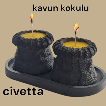 dekoratif 2 li mumluk kavun kukulu