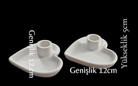 taş tozu 2 li kalp mumluk
