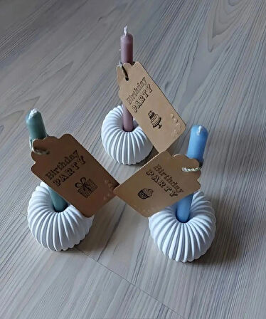 edaymen Dekoratif Yuvarlak Çizgili Pinterest 3lü Minimal Şamdan Mumluk