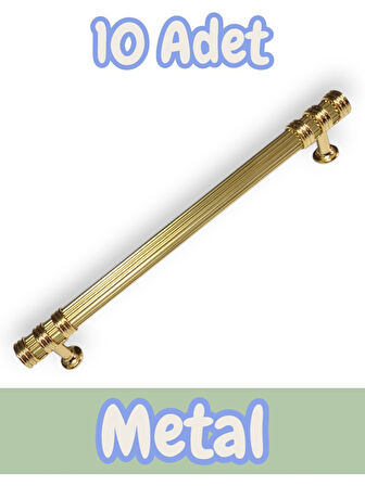 Çizgili Nesli Alüminyum Metal Lüks Modern Mobilya Çekmece Mutfak Dolabı Kulpu Altın 160mm (10 Adet)