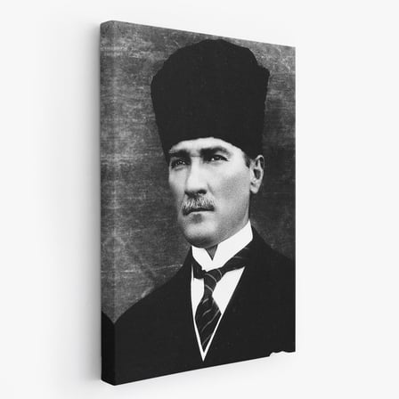 Atatürk Portre Tablosu Mustafa Kemal Atatürk Dikdörtgen Dekoratif Kanvas Tablo-CJ-60