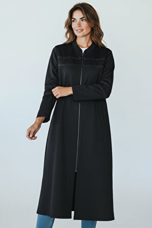 KADIN ÖNÜ FERMUARLI DESENLİ CEPLİ MEVSİMLİK KAP