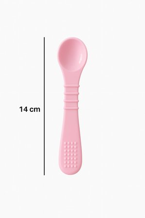 2Li Bebek Mama Seti Silikon-Vakumlu Bölmeli Tabak Diş Kaşıyıcı Özellikli Kaşık