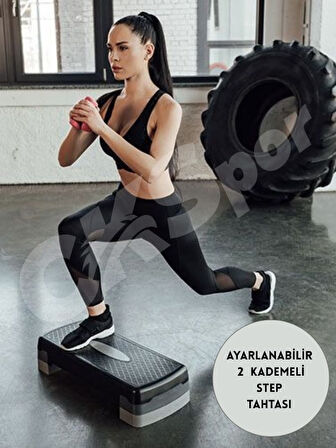 CKSpor Step Tahtası 2 Kademe Yüksekliği Ayarlanabilir Step Egzersiz Aleti CKS-7