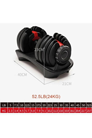 CKSpor  2 Adet 24 kg Ayarlanabilir Mekanizmalı Dambıl Seti (Çiftli)