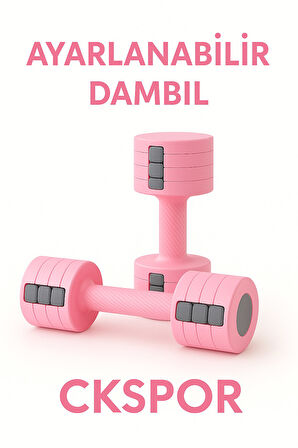  Ayarlanabilir Dambıl Seti 2×2,5 Kg Ayarlanabilir Ağırlık  – Spor & Fitness Aleti 4'ü 1 Arada