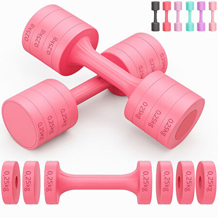 Ayarlanabilir Dambıl Seti 2×2,5 Kg Ayarlanabilir Ağırlık  – Spor & Fitness Aleti 4'ü 1 Arada