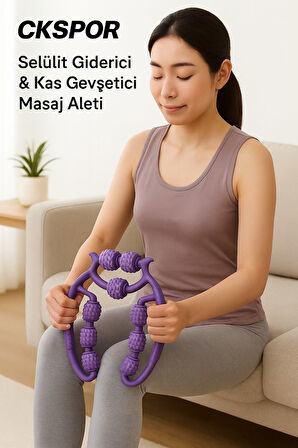 9 Tekerlekli Masaj Aleti Selülit Giderici, Kas Rahatlatıcı ve Kan Dolaşımı Destekleyici Roller